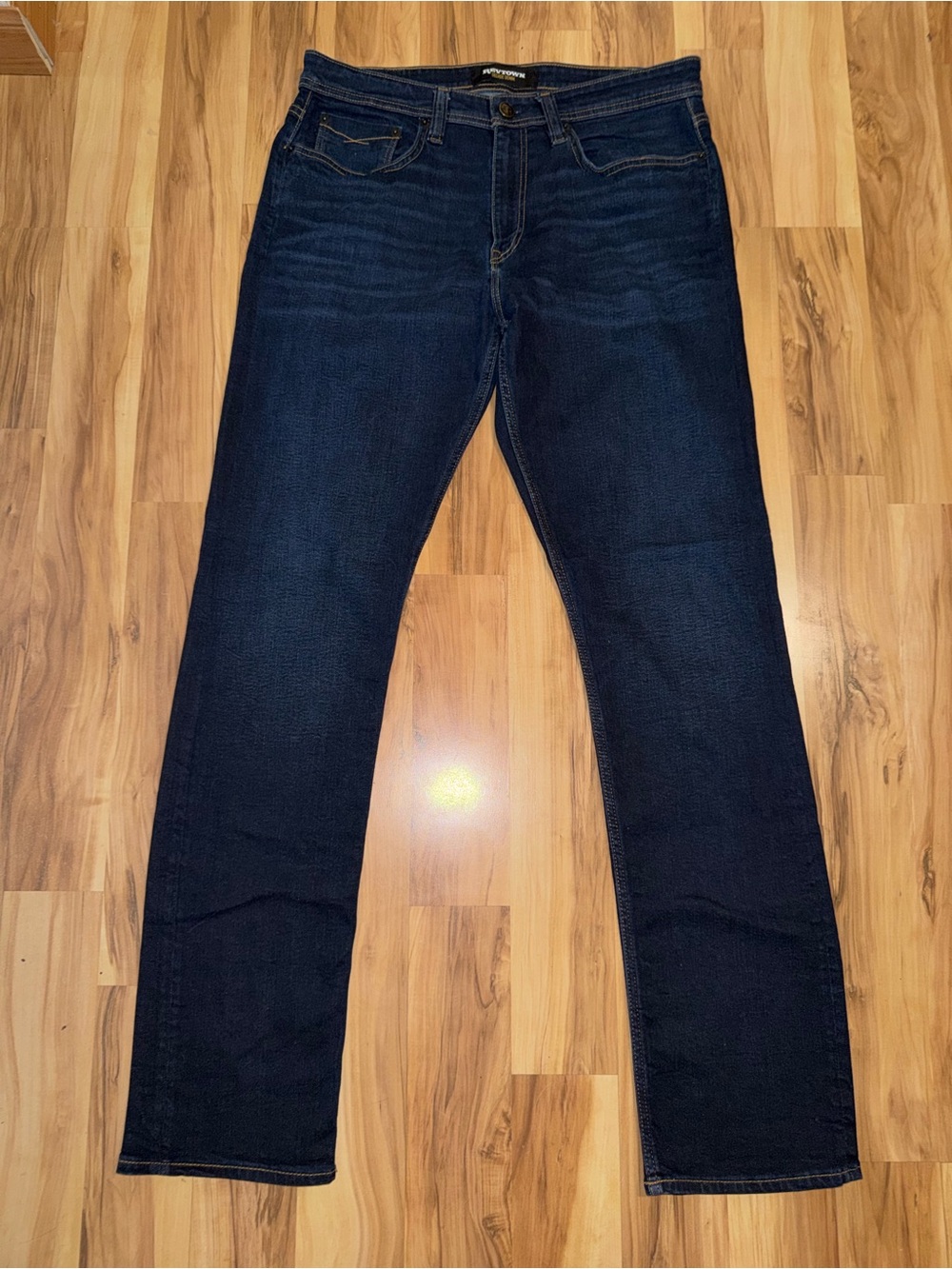 Revtown Jeans Sharp Decade Denim Mid Rise Dark Indigo Straight Slim Mens 34x34